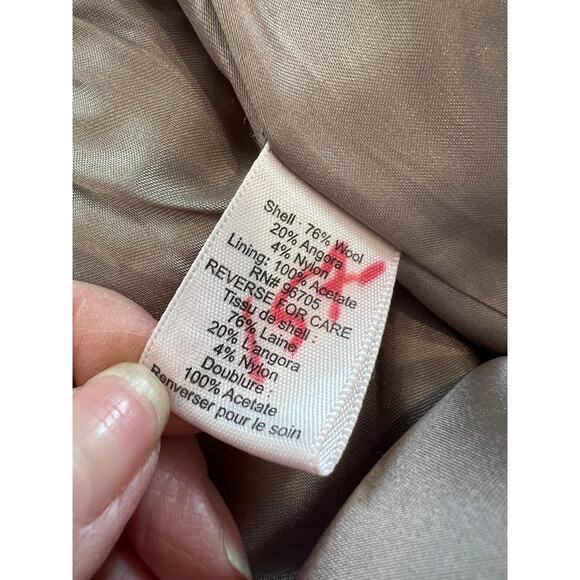 Rebecca Taylor Animal Print Short Peplum Swing Coat Taupe - Picture 7 of 8